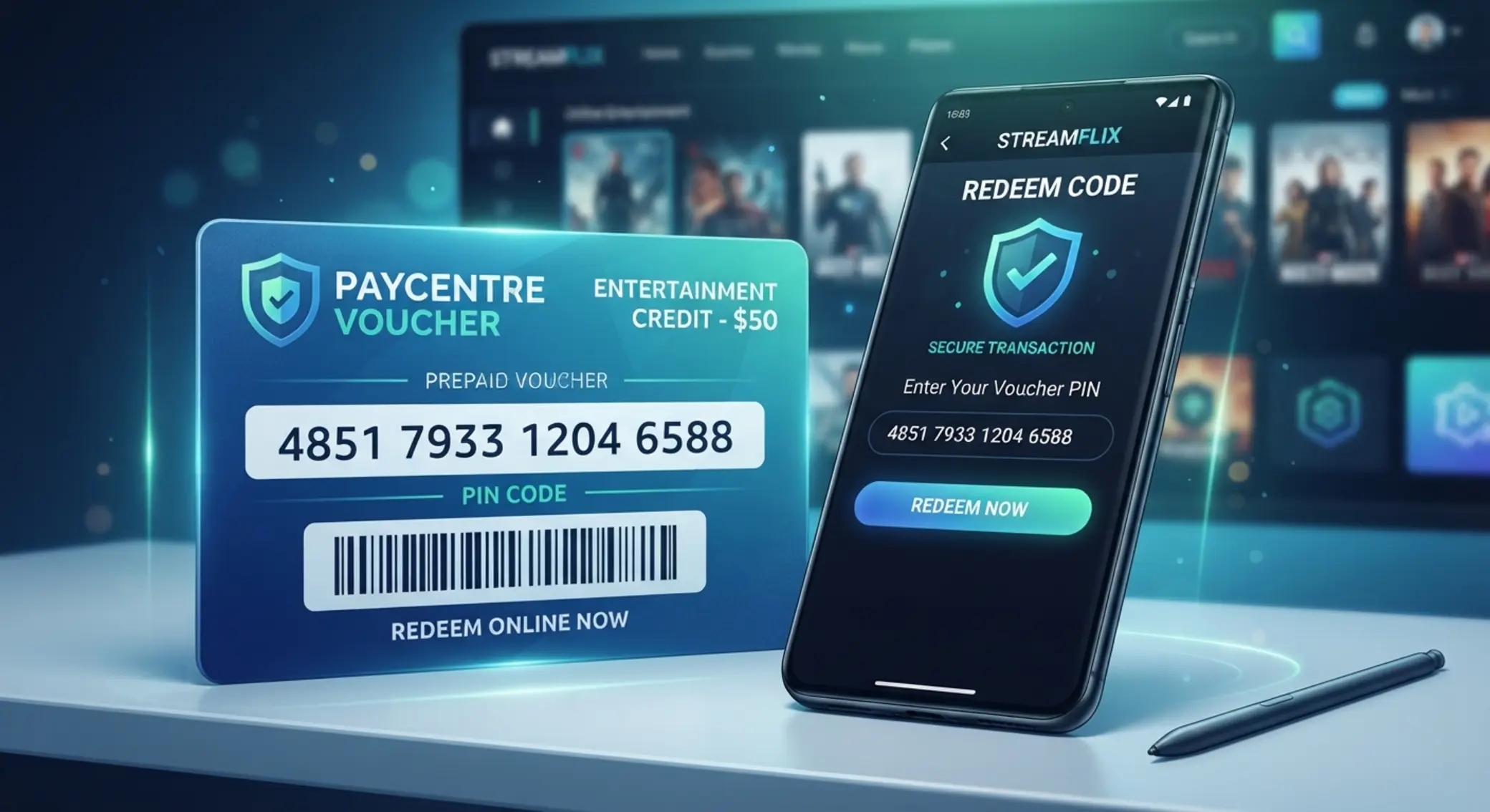 Ilustracja pokazująca działanie Paysafecard przy wpłacie online
