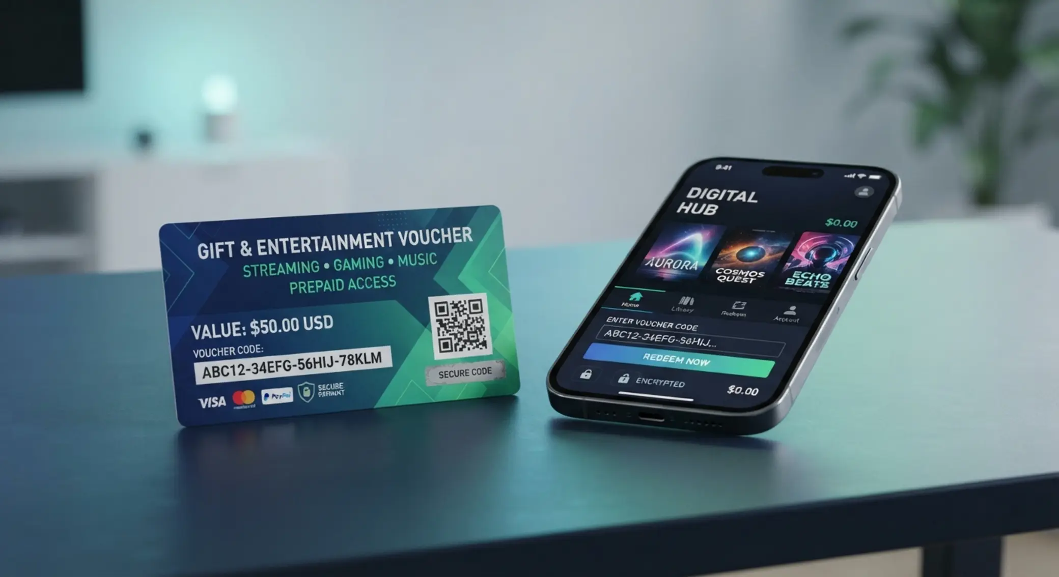 Voucher przedpłacony i smartfon przy płatności online